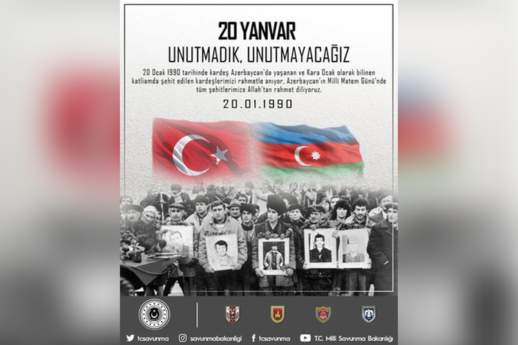 Türkiyə MN 20 Yanvar haqqında paylaşım etdi