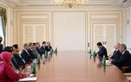 İlham Əliyev Pakistan Milli Assambleyasının sədrinin başçılıq etdiyi nümayəndə heyətini qəbul edib